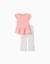 Ensemble t-shirt en coton et pantalon côtelé Saumon 1 - vertbaudet enfant 