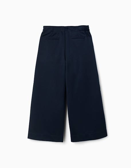 Pantalon à jambe large en maille interlock Bleu foncé 2 - vertbaudet enfant 