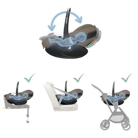 Pack cosi pebble pro 2 + pearl 360 pro 2 + embase familyfix 360 pro Black+Graphite+Green+Truffle 22 - vertbaudet enfant 