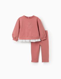-Ensemble de jogging en coton avec imprimé fleur en relief