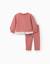 Ensemble de jogging en coton avec imprimé fleur en relief Rose 1 - vertbaudet enfant 