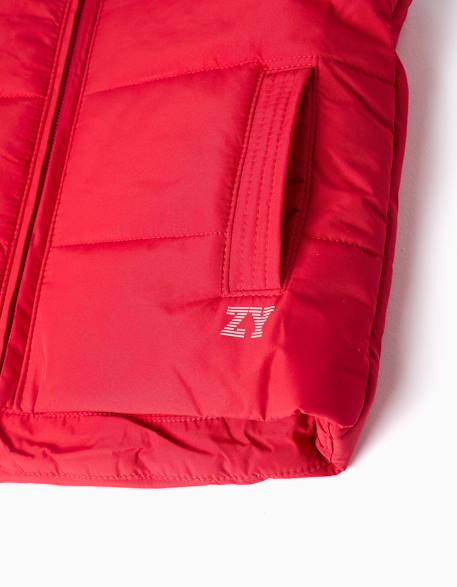 Doudoune sans manches avec doublure en polaire et poches latérales Bleu foncé+Rouge 8 - vertbaudet enfant 
