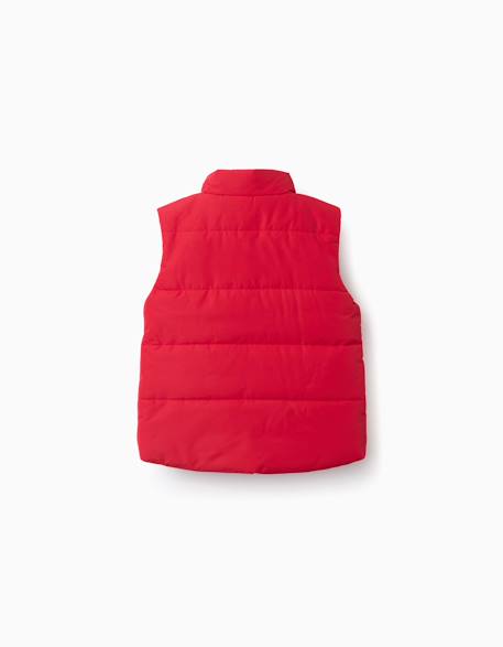 Doudoune sans manches avec doublure en polaire et poches latérales Bleu foncé+Rouge 6 - vertbaudet enfant 