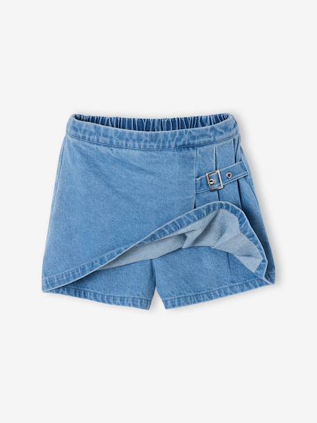 Jupe short fille plissée bleu moyen 4 - vertbaudet enfant 