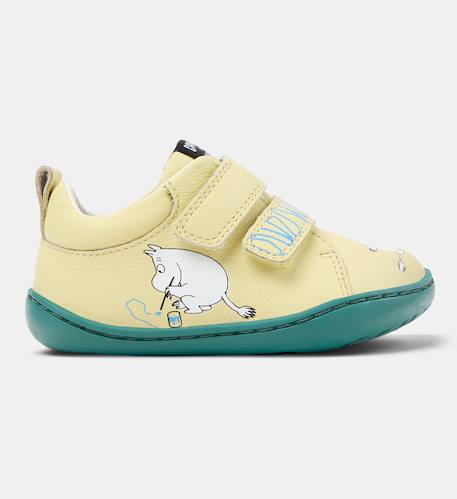 Baskets cuir PEU CAMI Blanc natural+Blanc noir+Jaune pastel+Marine+Rouge moyen 11 - vertbaudet enfant 