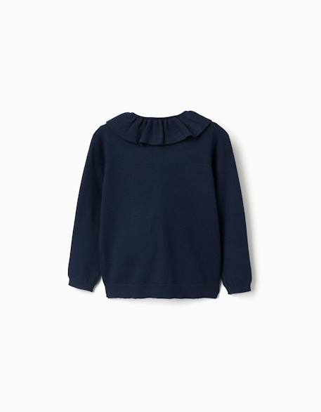 Gilet en maille avec col à volants Bleu 2 - vertbaudet enfant 