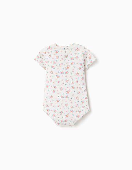Body côtelé avec motif floral Beige clair 2 - vertbaudet enfant 