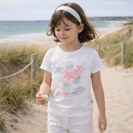 T shirt fille manches courtes Blanc 2 - vertbaudet enfant 