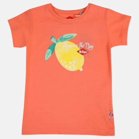 T-shirt manches courtes avec dessin Beige+Blanc+Orange+Rose 13 - vertbaudet enfant 