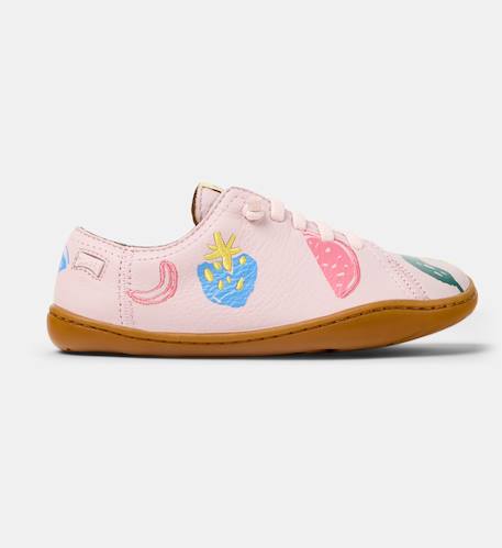 Baskets fille cuir PEU CAMI Rose pastel 1 - vertbaudet enfant 