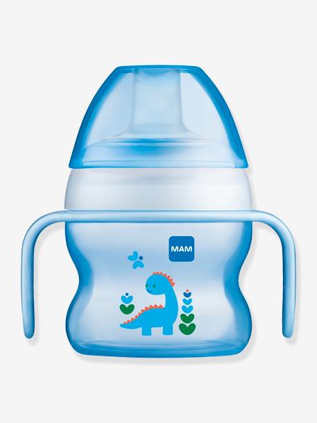 Tasse à bec souple 150 ml MAM Starter Cup Animal avec anses bleu+rose 1 - vertbaudet enfant 