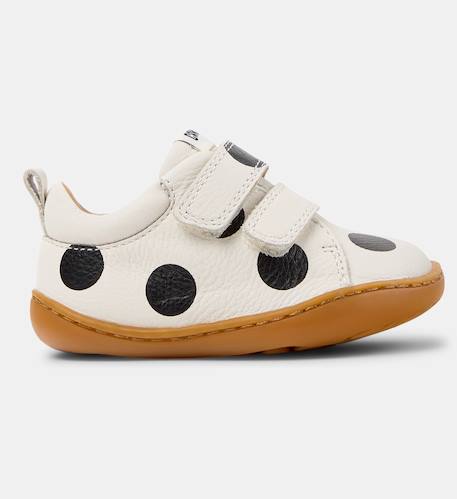 Baskets cuir PEU CAMI Blanc natural+Blanc noir+Jaune pastel+Marine+Rouge moyen 6 - vertbaudet enfant 