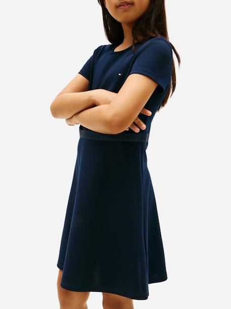 Robe fille à manches courtes Bleu foncé 2 - vertbaudet enfant 