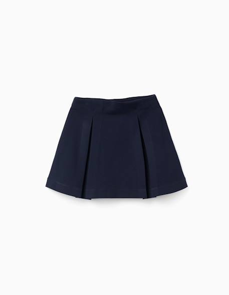 Jupe en ponte de roma avec plis Bleu foncé 2 - vertbaudet enfant 