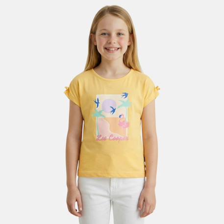T shirt fille manches courtes Blanc+Bleu+Gris+Jaune 14 - vertbaudet enfant 