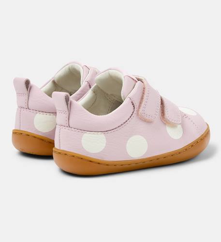 Baskets fille cuir PEU CAMI Blanc rose 4 - vertbaudet enfant 