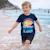 T-shirt manches courtes imprimé, col rond Bleu ciel+Gris clair+Jaune pâle+Marine 17 - vertbaudet enfant 
