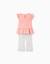 Ensemble t-shirt en coton et pantalon côtelé Saumon 2 - vertbaudet enfant 