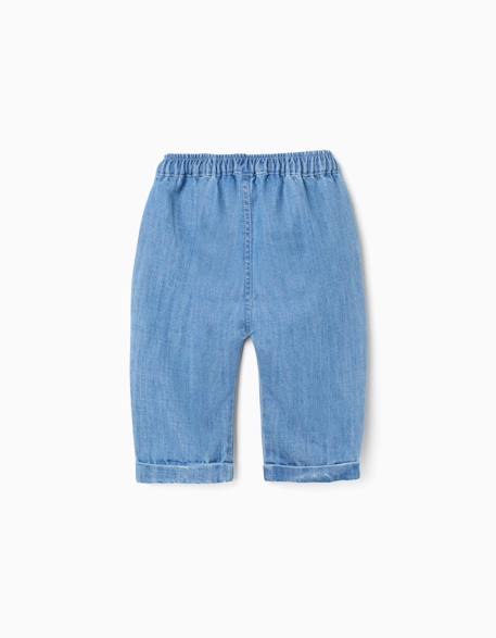 Pantalon en jean avec taille élastique Bleu 2 - vertbaudet enfant 