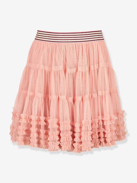 Jupe en tulle à volants fille Happy Girls rose nude 1 - vertbaudet enfant 