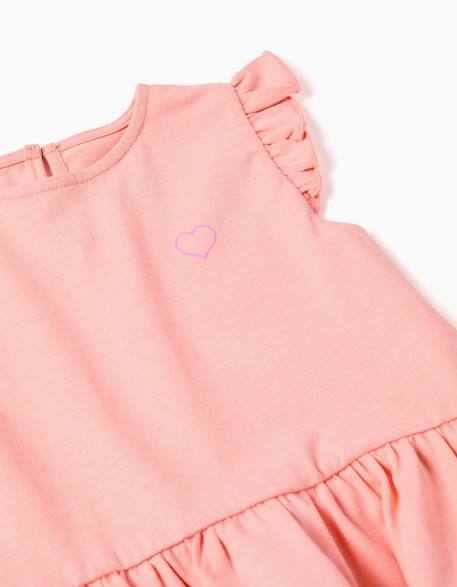 Ensemble t-shirt en coton et pantalon côtelé Saumon 3 - vertbaudet enfant 