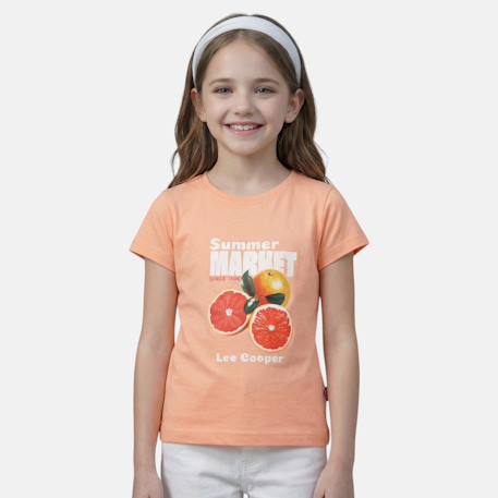 T shirt fille manches courtes Fushia+Jaune+Orange+Rosatre 11 - vertbaudet enfant 