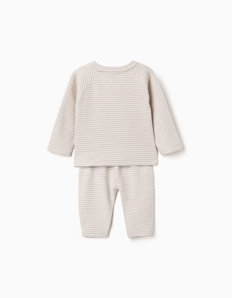 Ensemble t-shirt à manches longues et pantalon à rayures Blanc 2 - vertbaudet enfant 