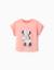 T-shirt en coton avec imprimé minnie et volants Saumon 1 - vertbaudet enfant 
