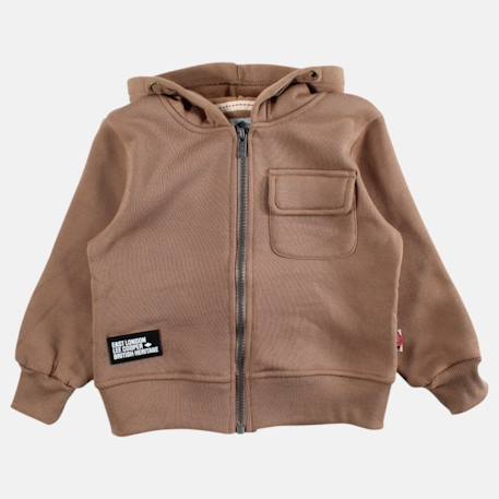 Veste sweat à capuche garçon imprimée Beige+Kaki+Marron 11 - vertbaudet enfant 
