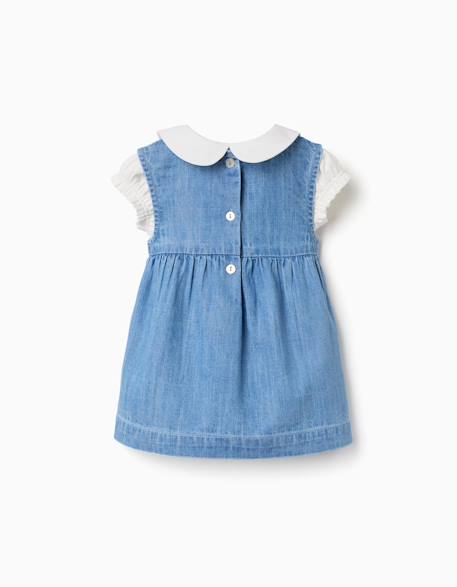 Body en coton + robe en jean sans manches Bleu 2 - vertbaudet enfant 