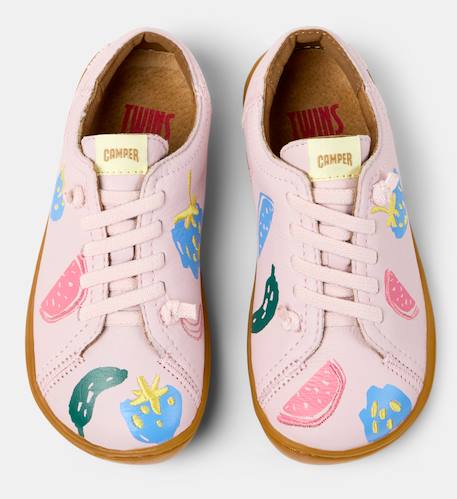 Baskets fille cuir PEU CAMI Rose pastel 3 - vertbaudet enfant 