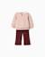 Ensemble sweat et pantalon en coton Rose clair 2 - vertbaudet enfant 