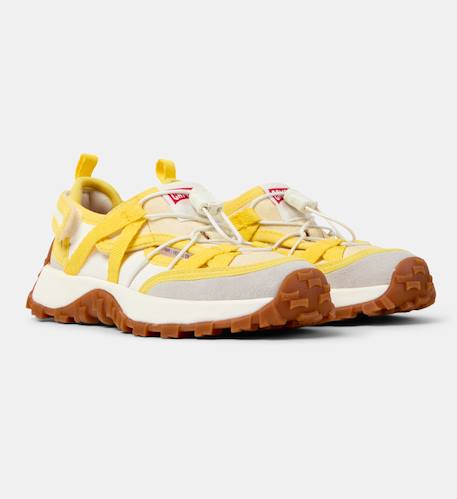 Baskets fille cuir DRIFT TRAIL Blanc jaune 2 - vertbaudet enfant 