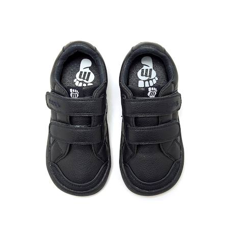 Sneakers garçon synthétique fermeture adhésive barefoot Blue marine+Noir intense 2 - vertbaudet enfant 