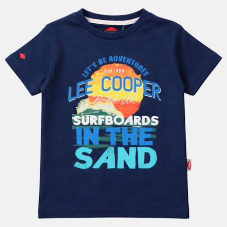 T-shirt manches courtes imprimé, col rond Bleu ciel+Gris clair+Jaune pâle+Marine 18 - vertbaudet enfant 