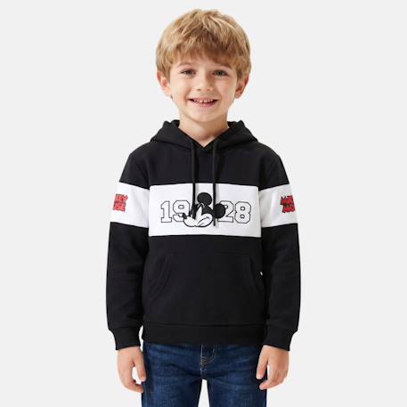 Garçon-Sweat enfant capuche noir et blanc mickey
