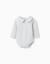 Body polo à manches longues et rayures Beige clair 1 - vertbaudet enfant 