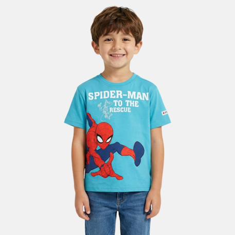 T-shirt manches courtes garçon avec personnage spiderman Bleu+Marine 1 - vertbaudet enfant 