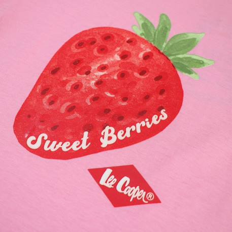 T-shirt manches courtes imprimé, col rond Corail+Jaune pâle+Rose 14 - vertbaudet enfant 