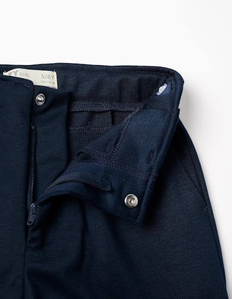 Pantalon à jambe large en maille interlock Bleu foncé 3 - vertbaudet enfant 