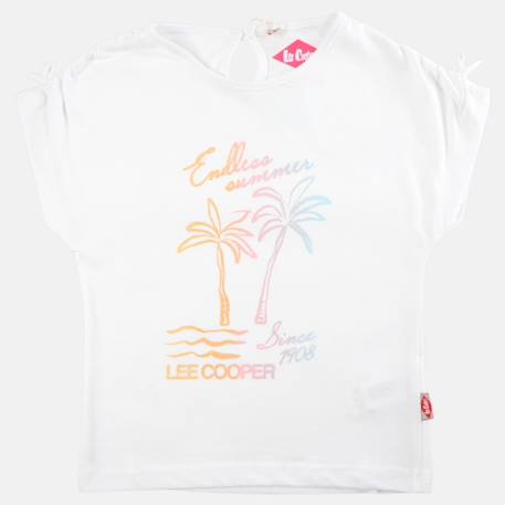 T shirt fille manches courtes Blanc+Bleu+Gris+Jaune 2 - vertbaudet enfant 