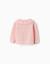 Gilet en maille ajourée avec extrémités festonnées Rose 2 - vertbaudet enfant 