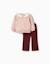 Ensemble sweat et pantalon en coton Rose clair 1 - vertbaudet enfant 