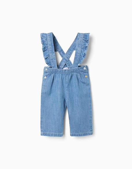 Pantalon en jean avec bretelles amovibles Bleu 1 - vertbaudet enfant 