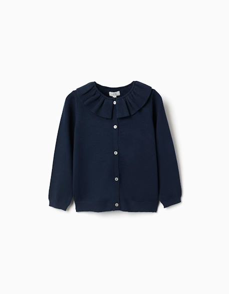 Fille-Pull, gilet, sweat-Gilet en maille avec col à volants