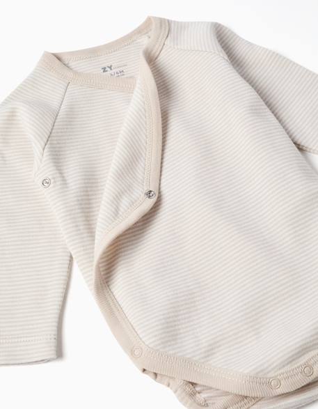 Lot de 3 bodies croisés à manches longues en coton Blanc 3 - vertbaudet enfant 