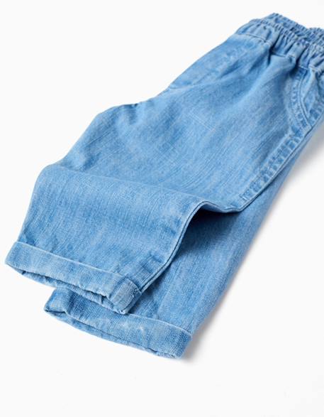Pantalon en jean avec taille élastique Bleu 3 - vertbaudet enfant 