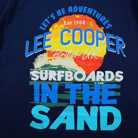 T-shirt manches courtes imprimé, col rond Bleu ciel+Gris clair+Jaune pâle+Marine 19 - vertbaudet enfant 