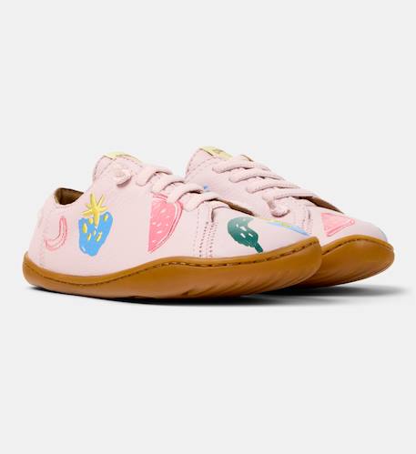 Baskets fille cuir PEU CAMI Rose pastel 2 - vertbaudet enfant 