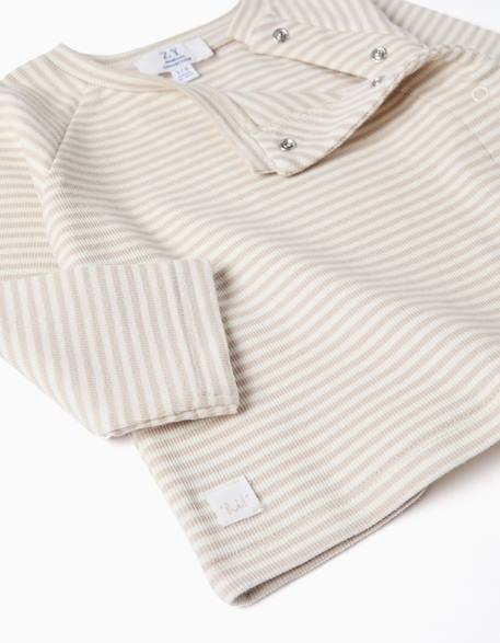 Ensemble t-shirt à manches longues et pantalon à rayures Blanc 3 - vertbaudet enfant 
